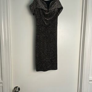 B. Smart Black and Silver Polka Dot Dress